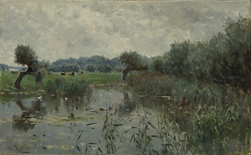 Willem Roelofs In the Floodplains of the River IJssel Germany oil painting art